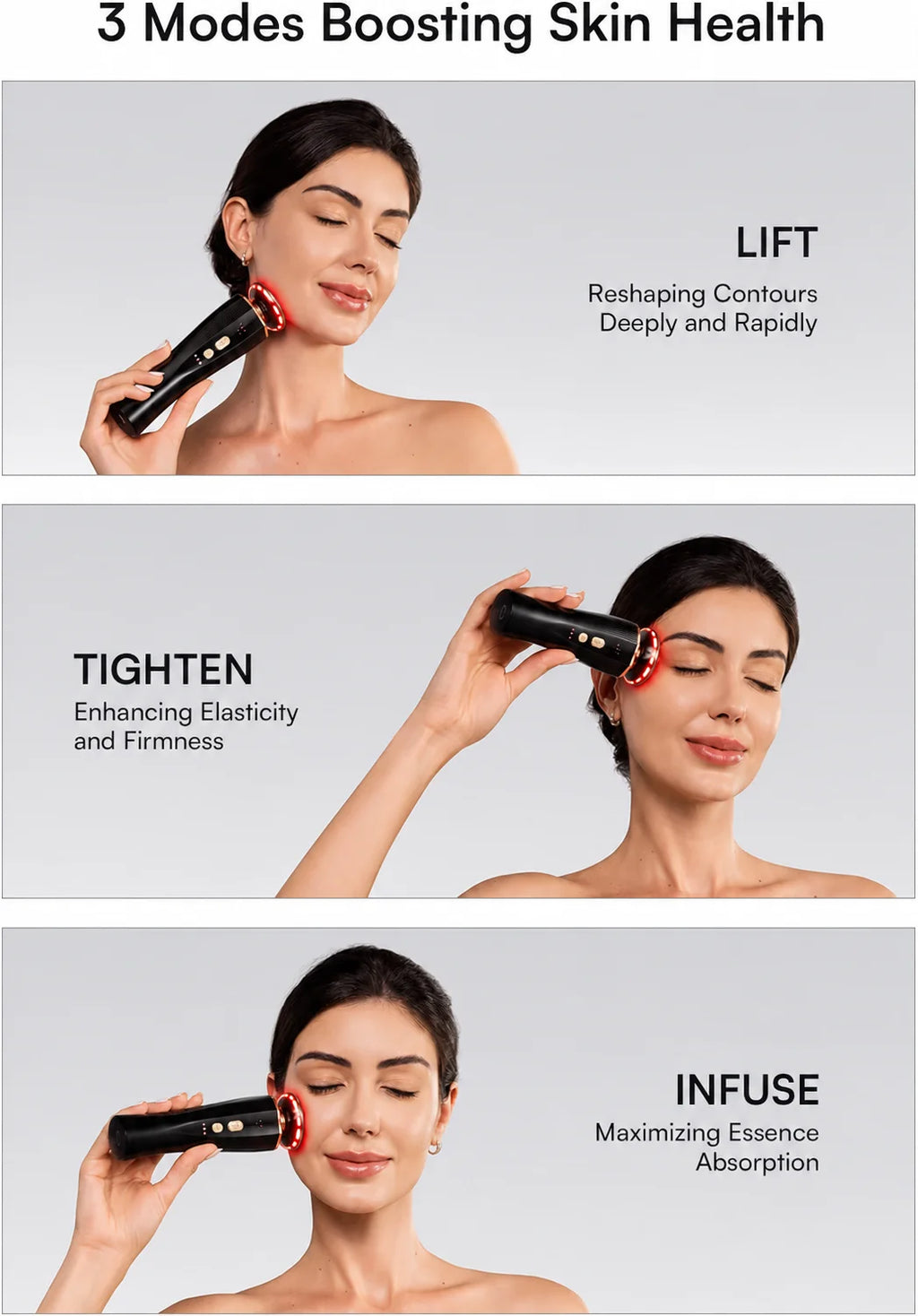3-in-1 Red Light Therapy Facial & Neck Sculpting Device