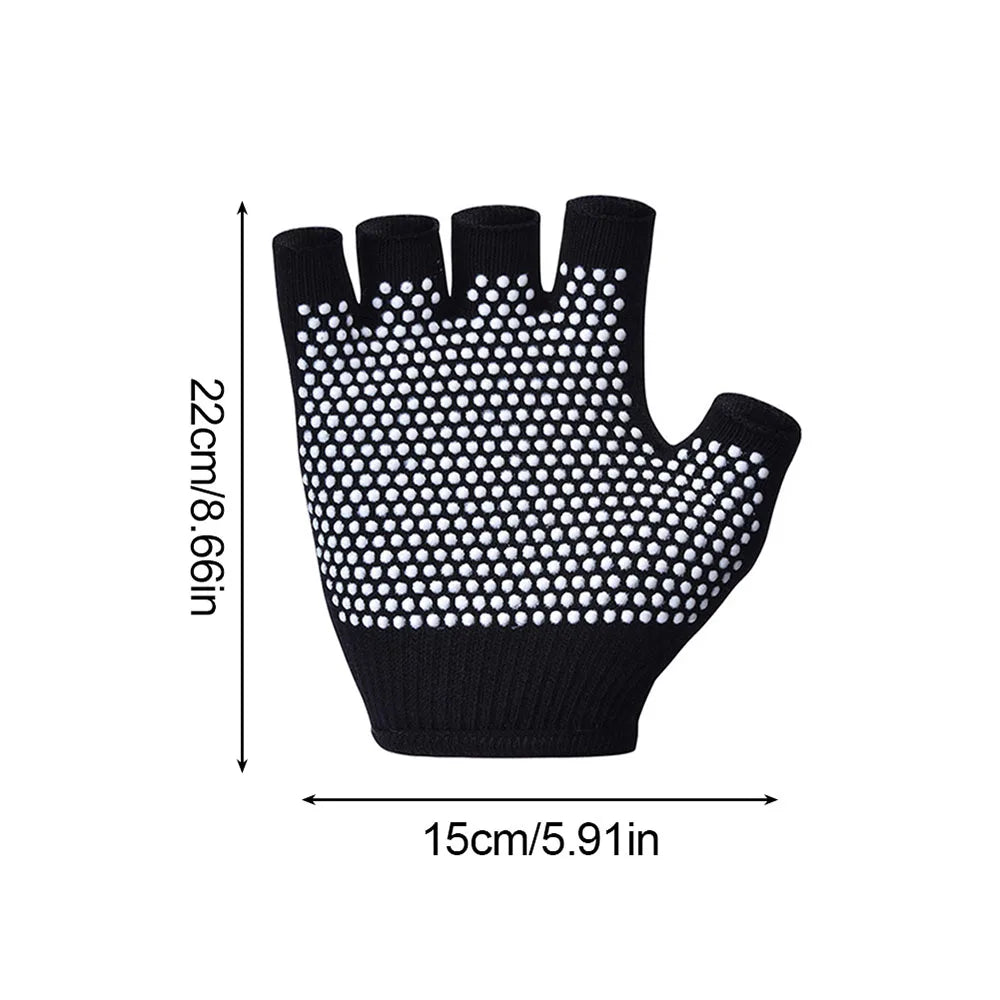 Half Finger -  Yoga Knit Antislip Gloves
