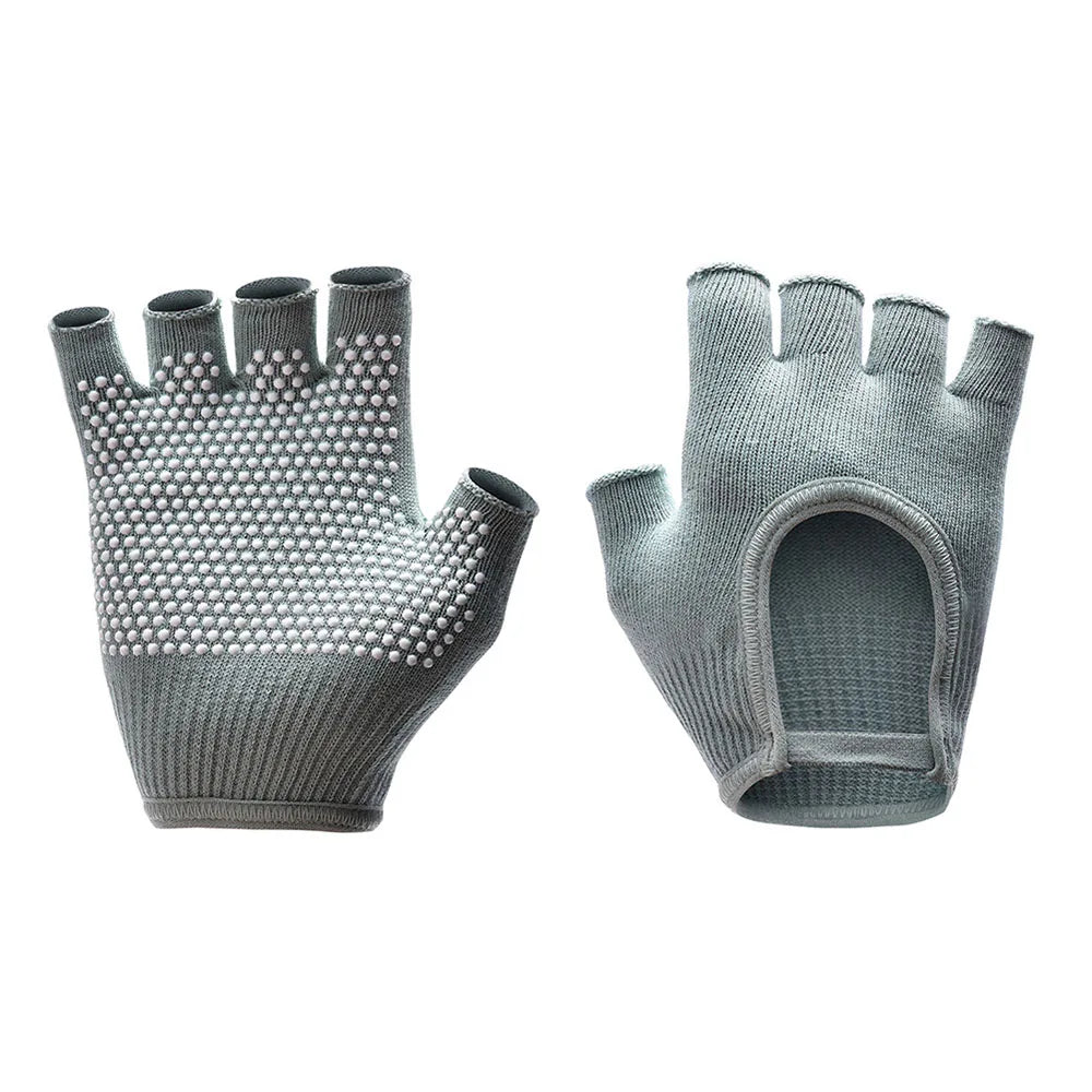 Half-Finger Non-Slip Yoga Knit Gloves