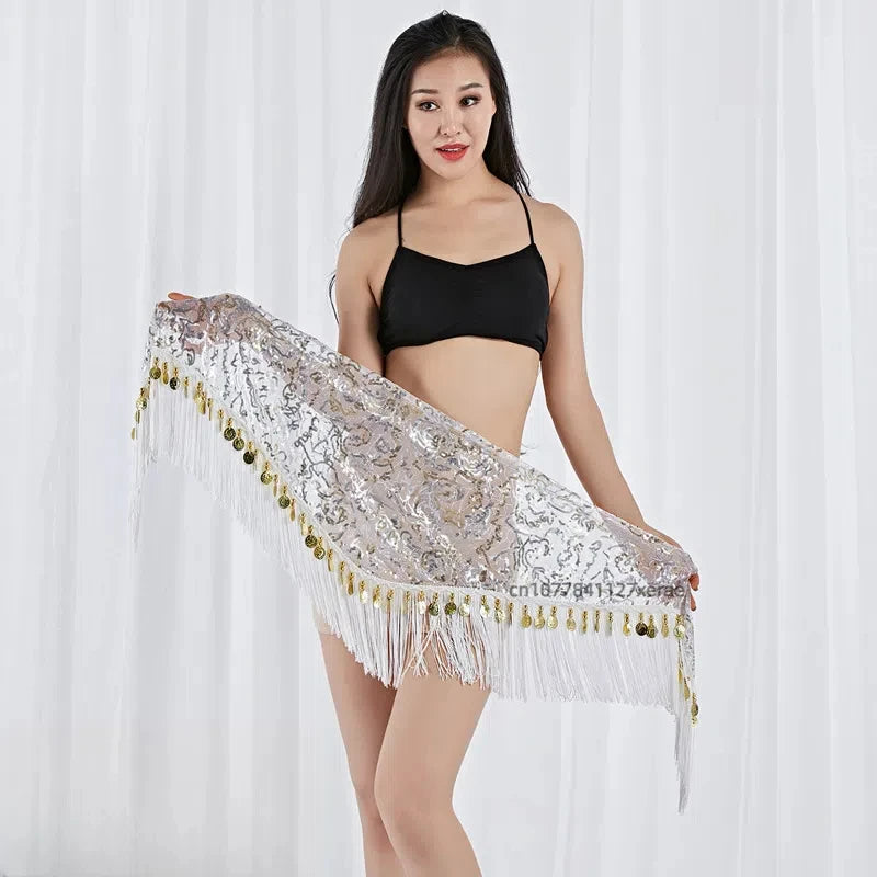 Belly Dance Hip Scarf with Gold Coins