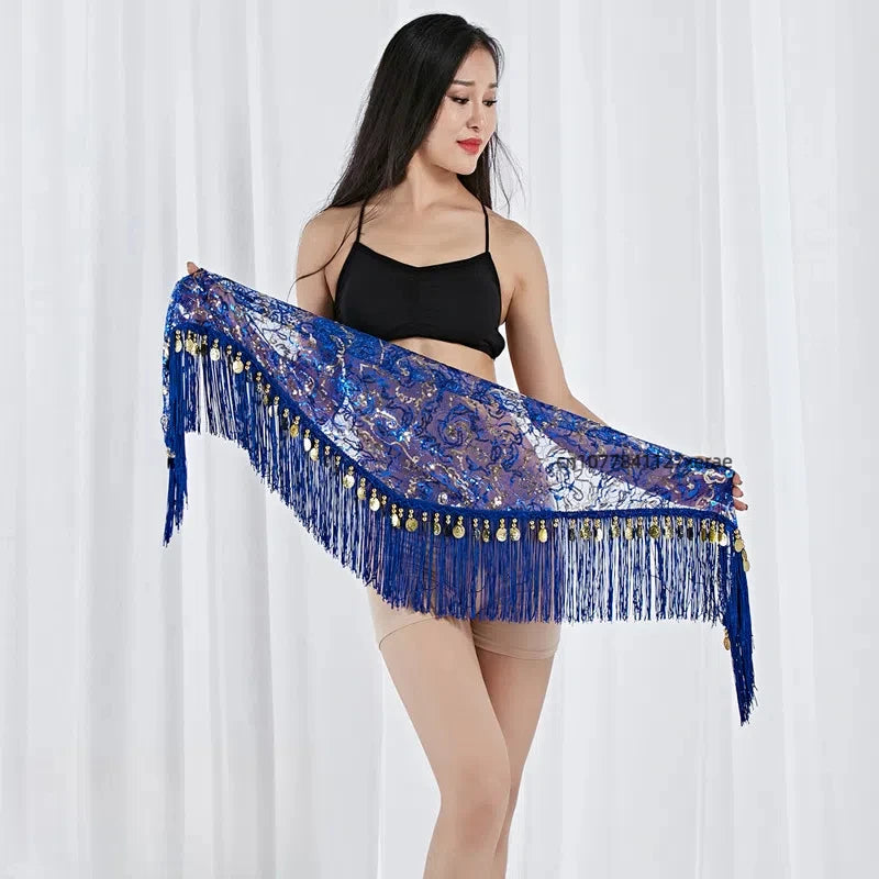 Belly Dance Hip Scarf with Gold Coins