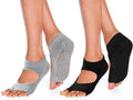Yoga Socks for Women Non-Slip, Toeless Grippy Pilates Workout Socks, Breathable Dance Fitness Socks with Grip Bottom