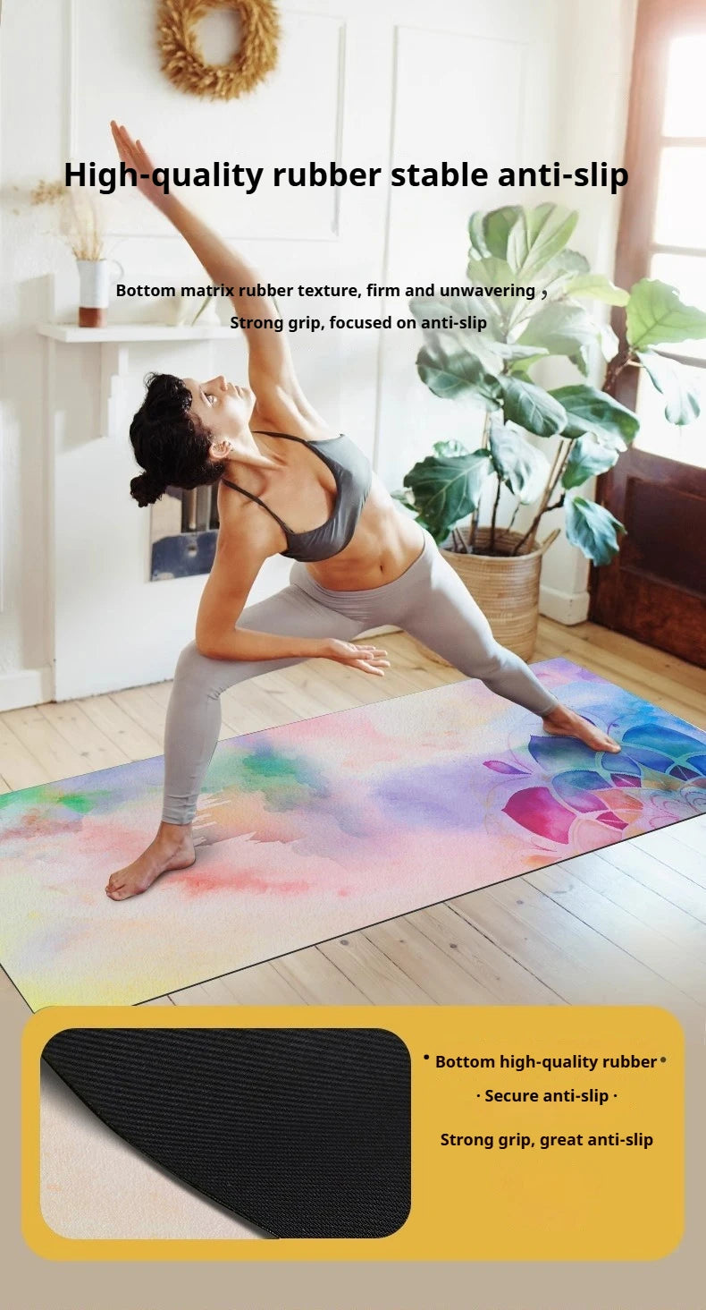 Packable  1.5mm Natural Rubber Suede Yoga & Workout Mat