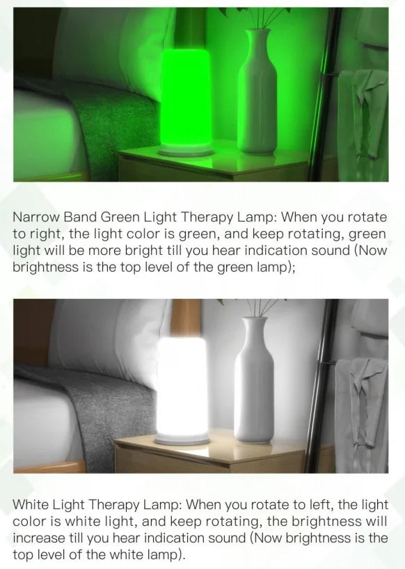 SAD Light Therapy Lamp 12000 Lux & 520nm Green Light Migraine Relief Therapy Lamp