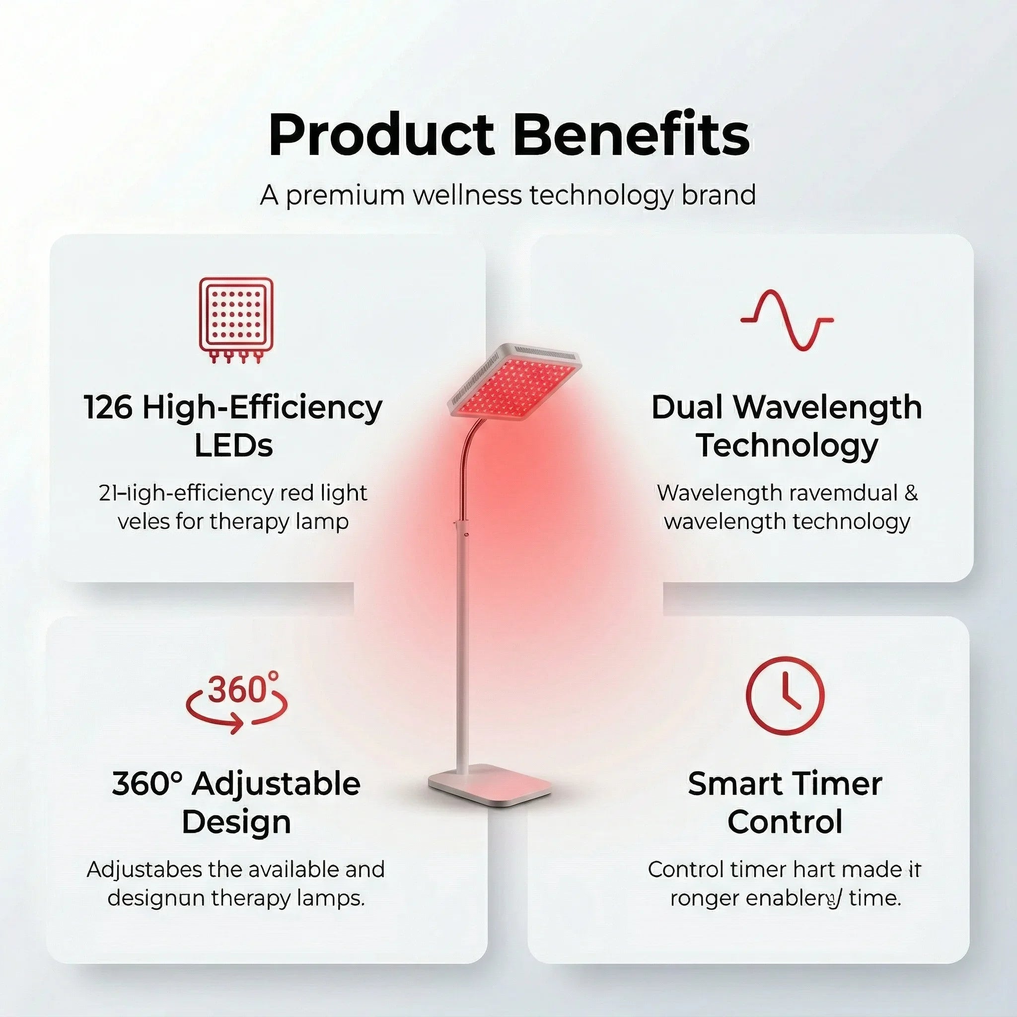 Breath & Flex™ Clinical Red & Infrared Deep Recovery Panels with Adjustable Stand