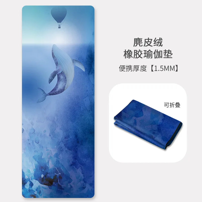 Packable  1.5mm Natural Rubber Suede Yoga & Workout Mat