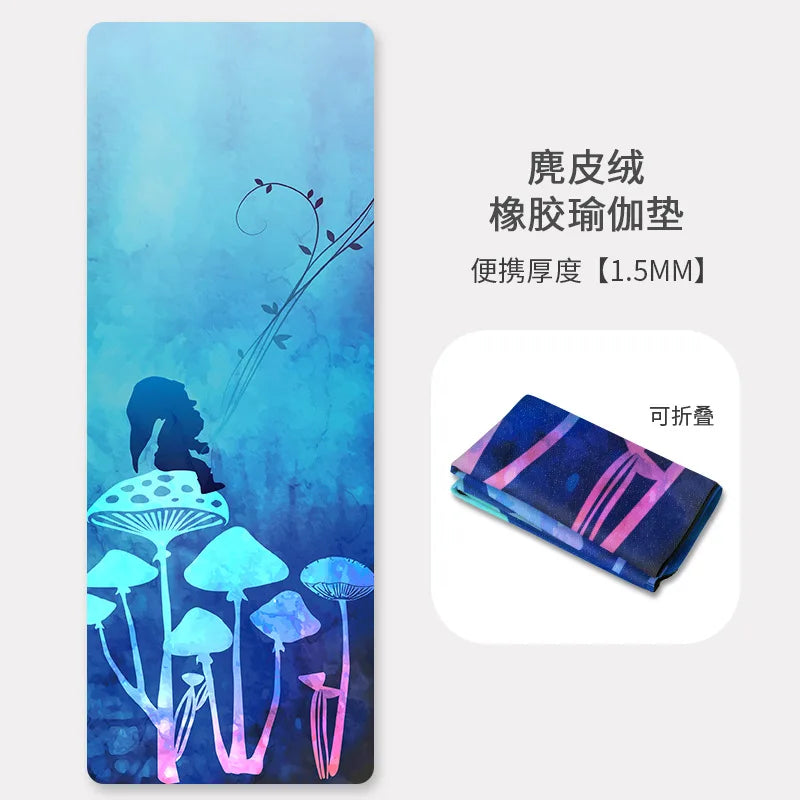 Packable  1.5mm Natural Rubber Suede Yoga & Workout Mat