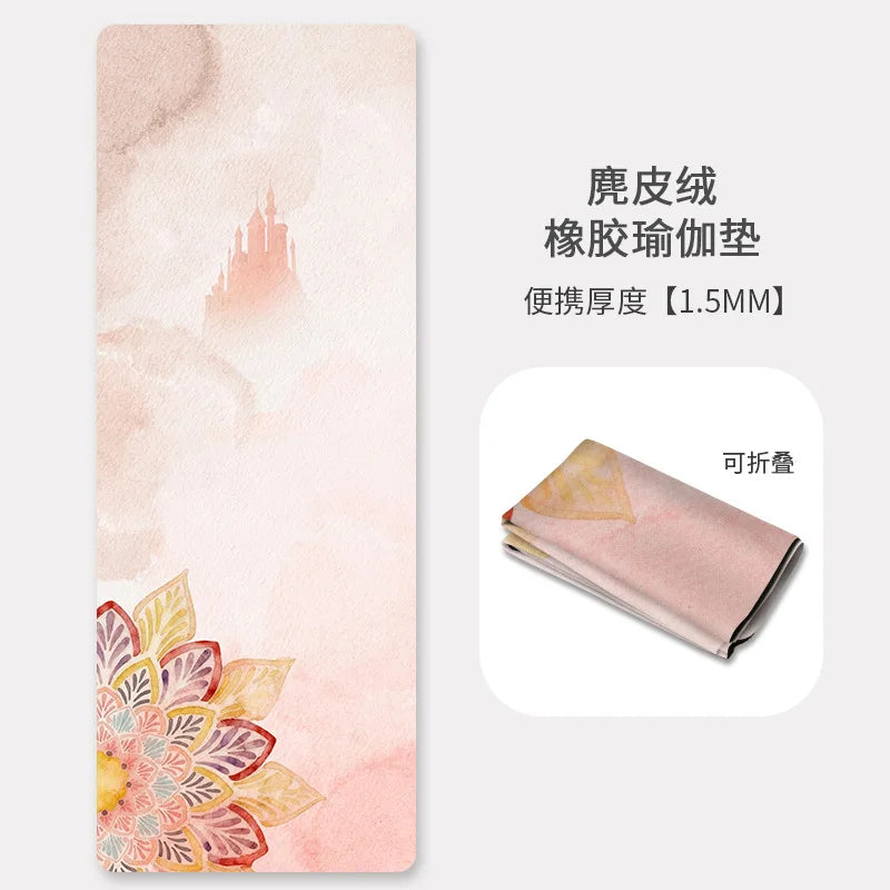 Packable  1.5mm Natural Rubber Suede Yoga & Workout Mat