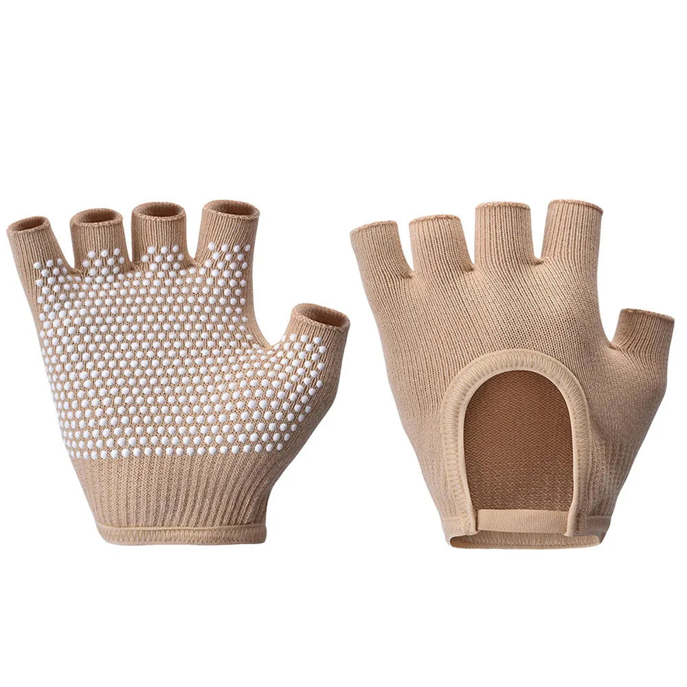 Half-Finger Non-Slip Yoga Knit Gloves