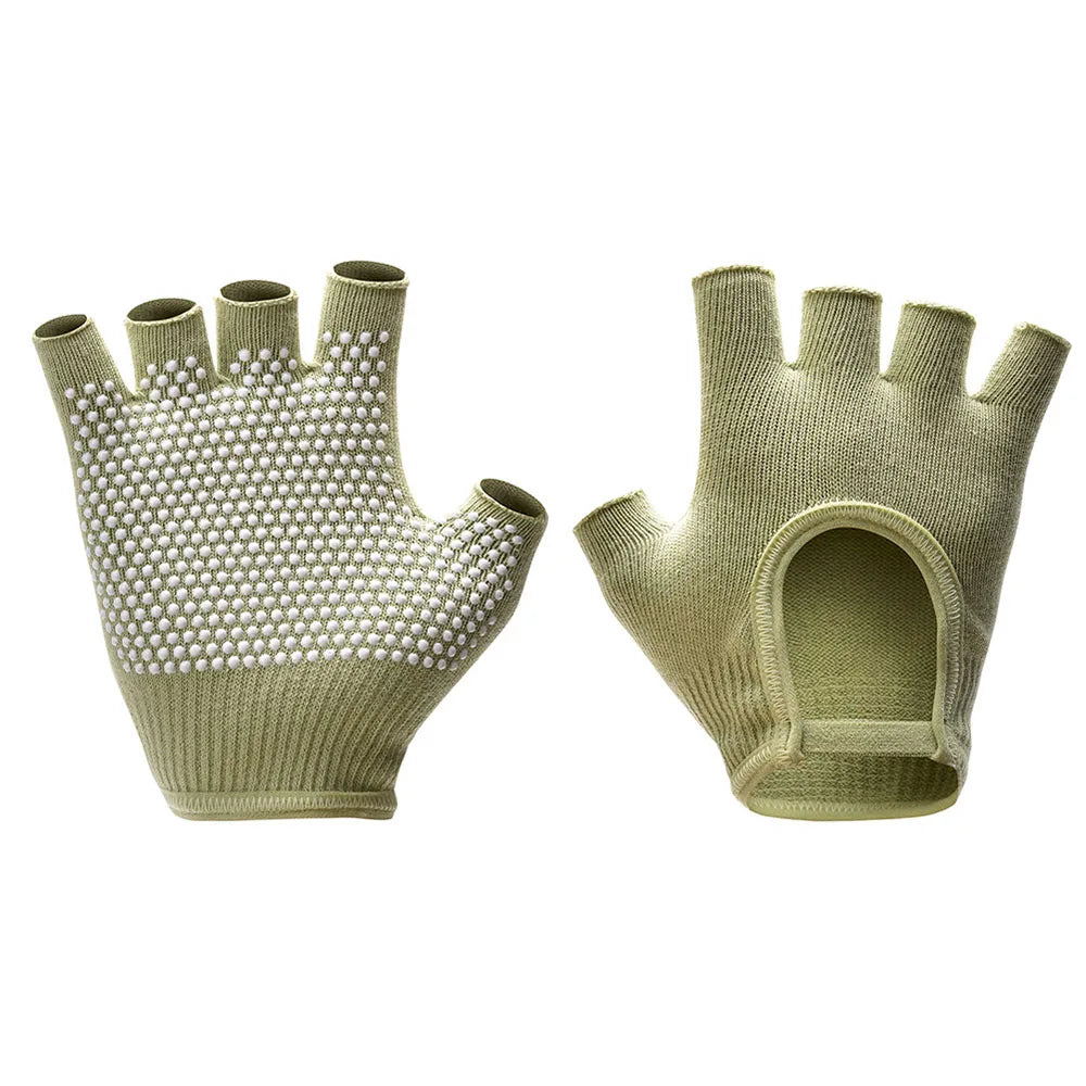 Half-Finger Non-Slip Yoga Knit Gloves