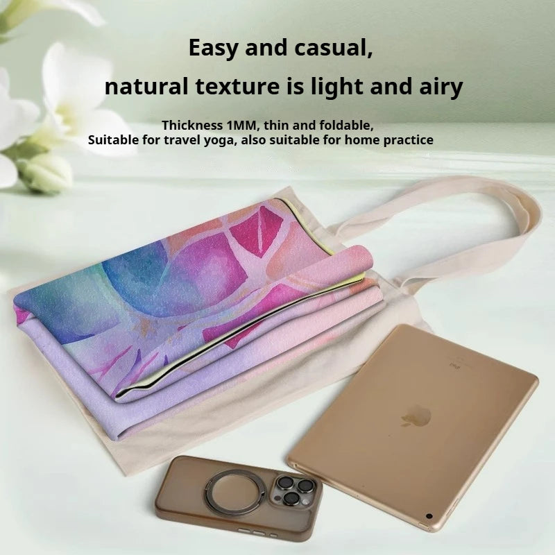 Packable  1.5mm Natural Rubber Suede Yoga & Workout Mat