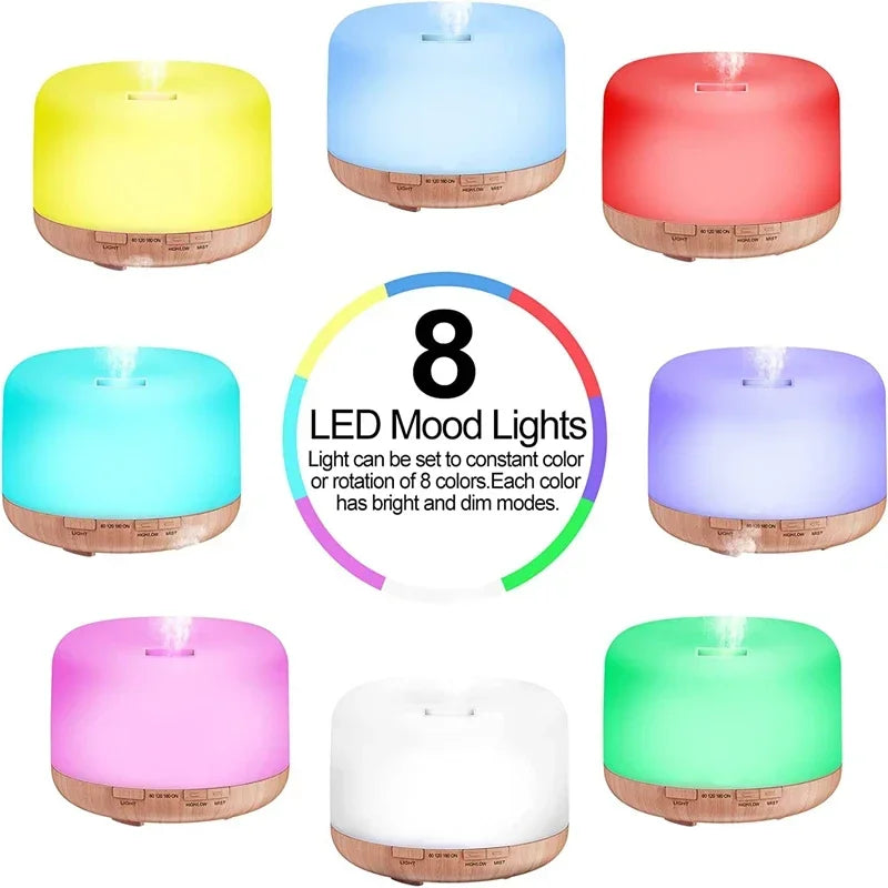 Breath & Flex ZenMist | Mini Wood Grain Essential Oil Aroma Diffuser & Humidifier