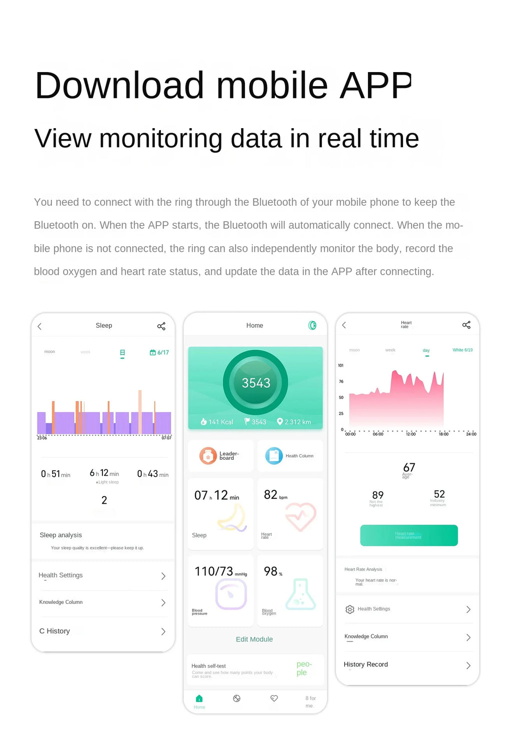 Sleek Smart Ring: Health & Sleep Tracker Ring