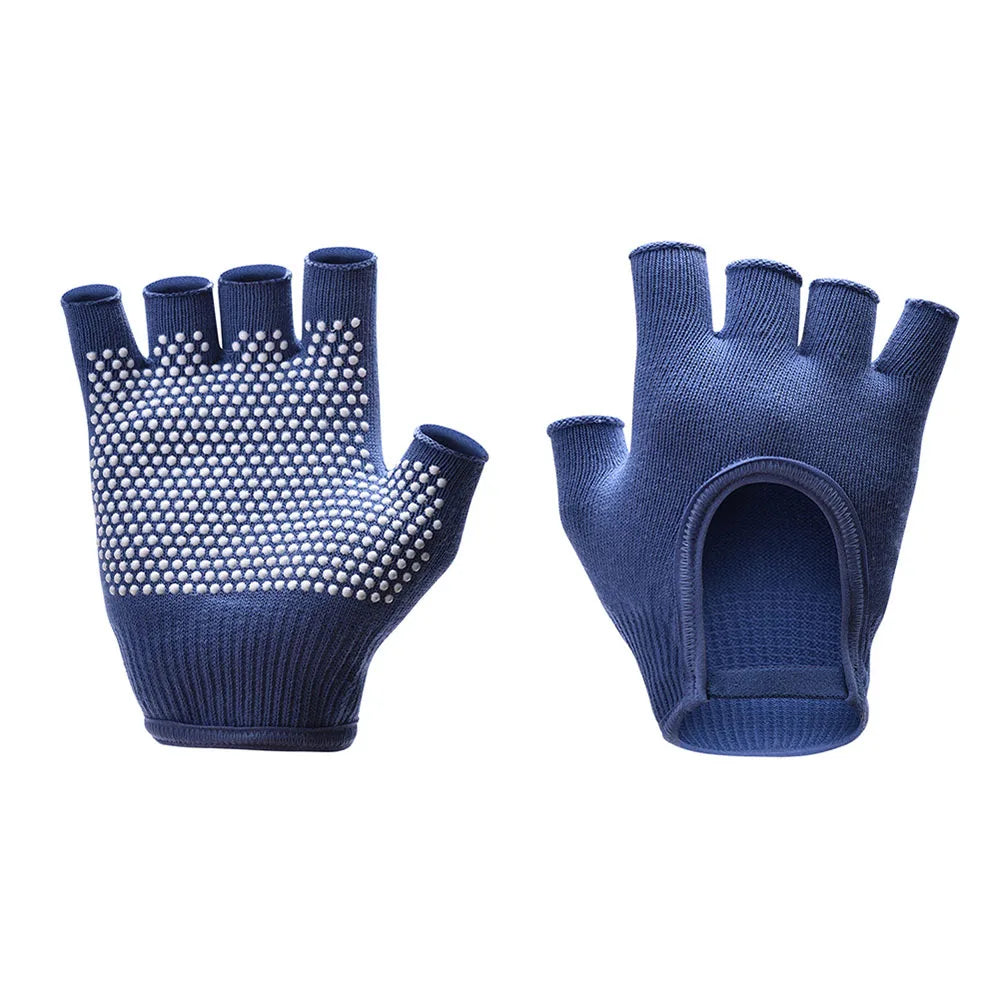 Half-Finger Non-Slip Yoga Knit Gloves