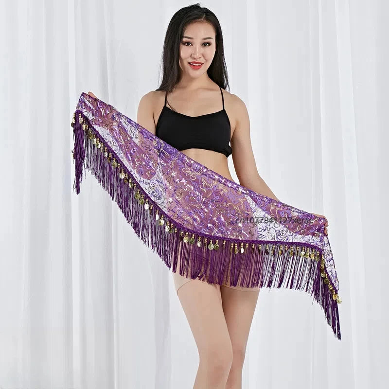 Belly Dance Hip Scarf with Gold Coins