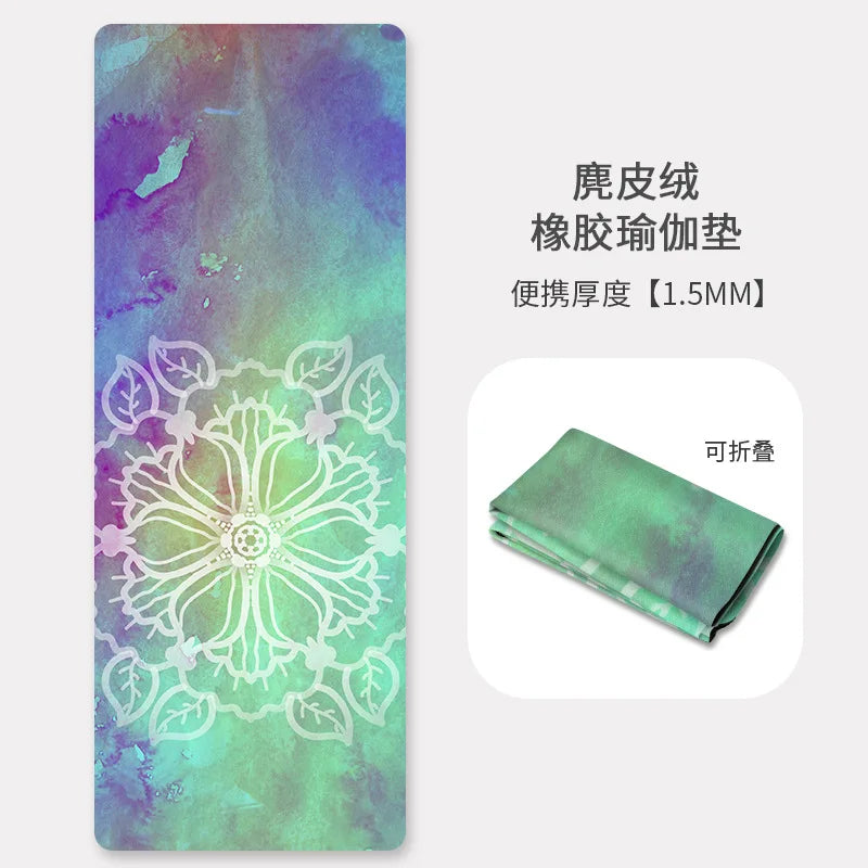 Packable  1.5mm Natural Rubber Suede Yoga & Workout Mat