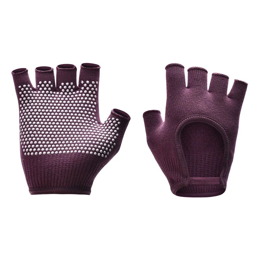 Half-Finger Non-Slip Yoga Knit Gloves