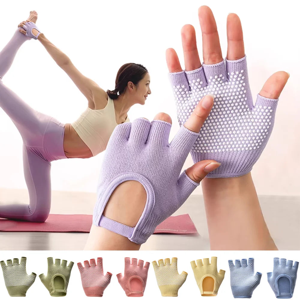 Half Finger -  Yoga Knit Antislip Gloves