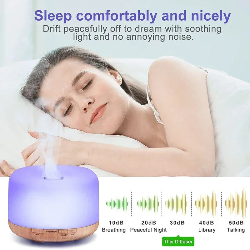 Breath & Flex ZenMist | Mini Wood Grain Essential Oil Aroma Diffuser & Humidifier