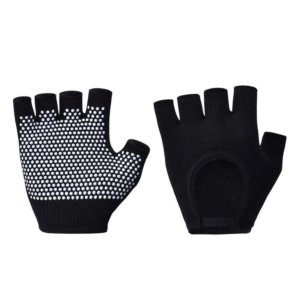 Half-Finger Non-Slip Yoga Knit Gloves