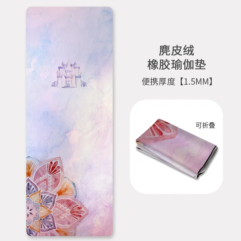 Packable  1.5mm Natural Rubber Suede Yoga & Workout Mat