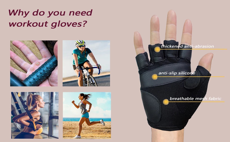1 Pair Breathable Yoga Gloves