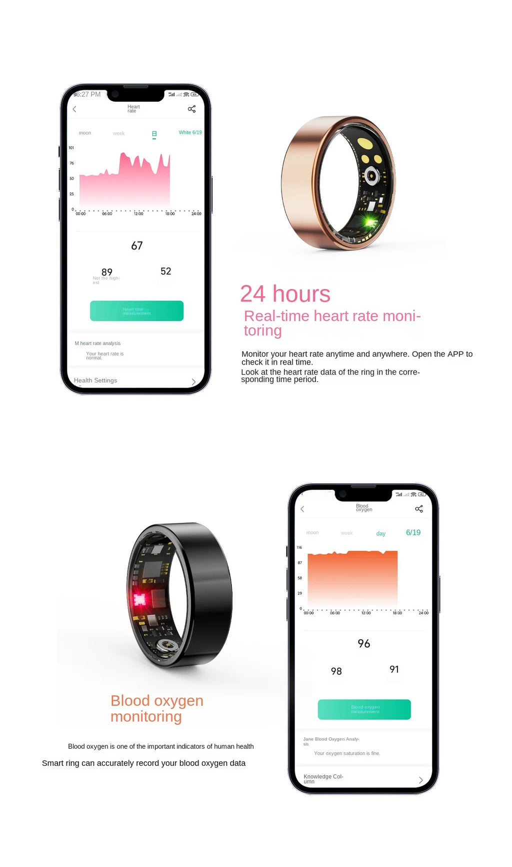 Sleek Smart Ring: Health & Sleep Tracker Ring