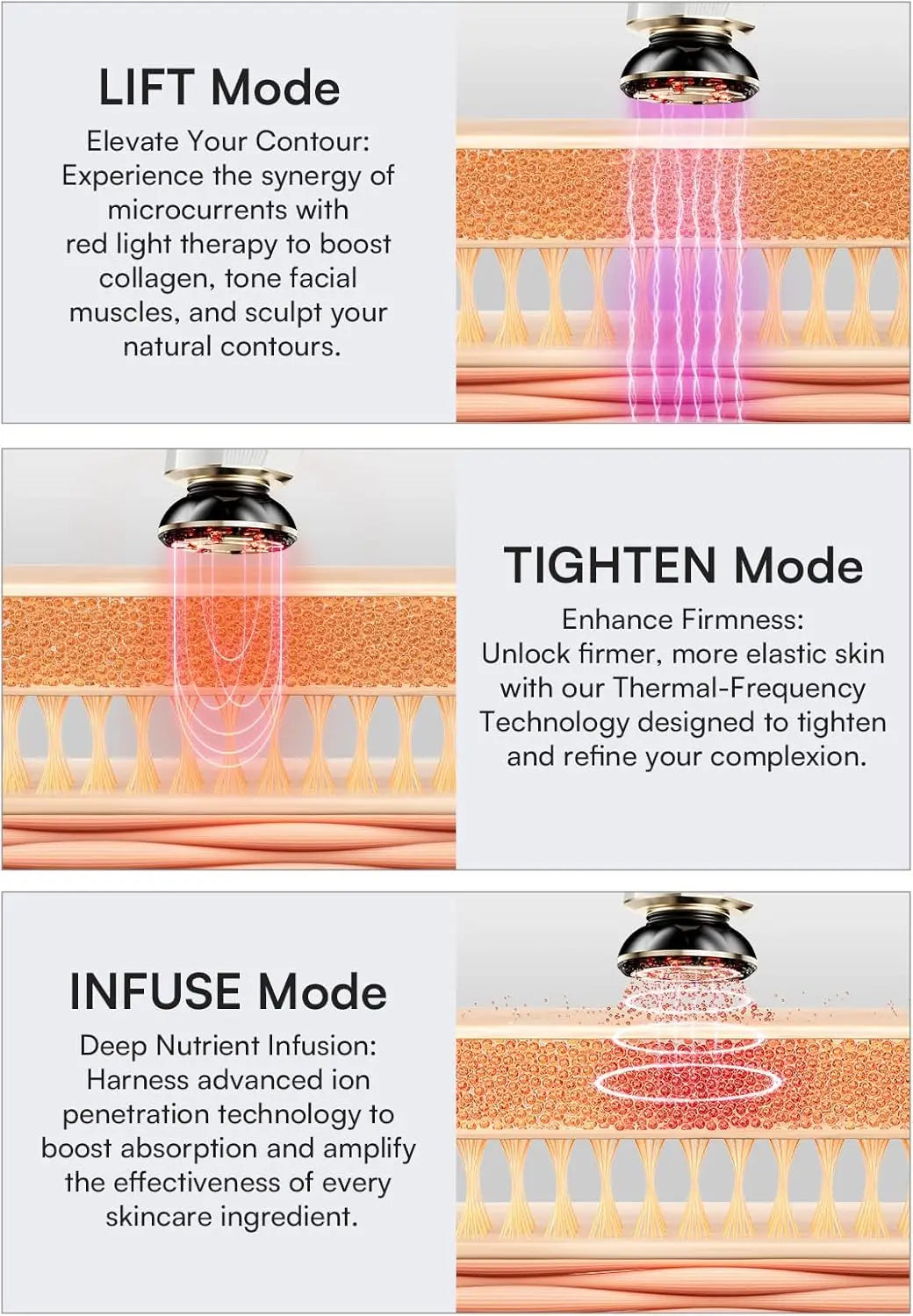 3-in-1 Red Light Therapy Facial & Neck Sculpting Device
