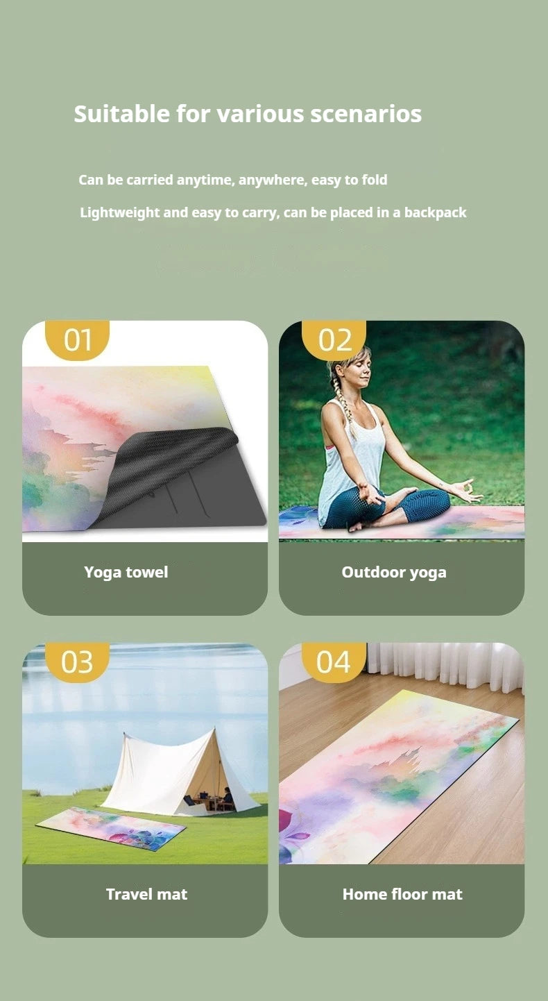 Packable  1.5mm Natural Rubber Suede Yoga & Workout Mat
