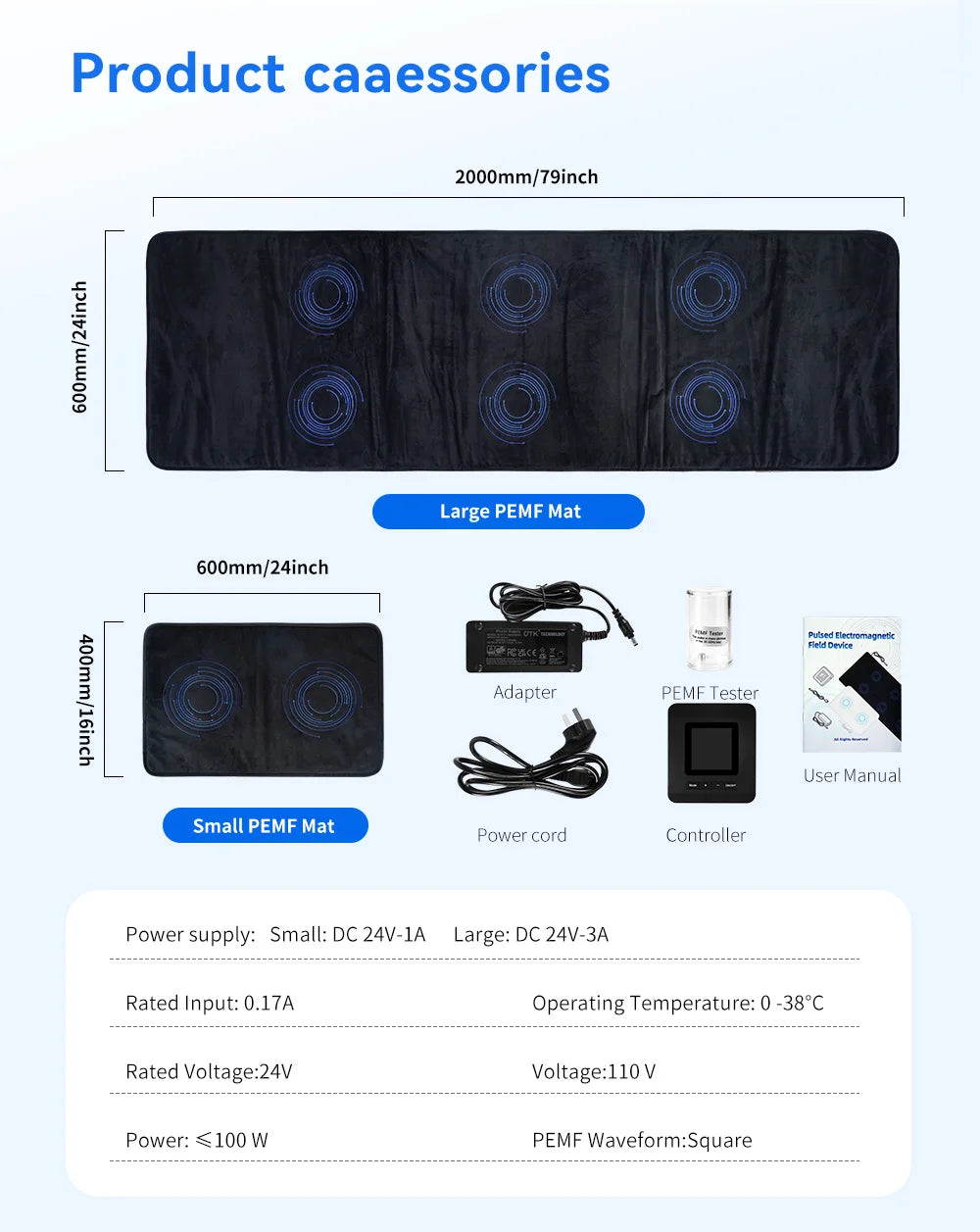 200*60cm PEMF Mat PEMF Magnetic Therapy Device Physio Magneto Machine Full Body Pain Relief Improve Sleep Boost Circulation