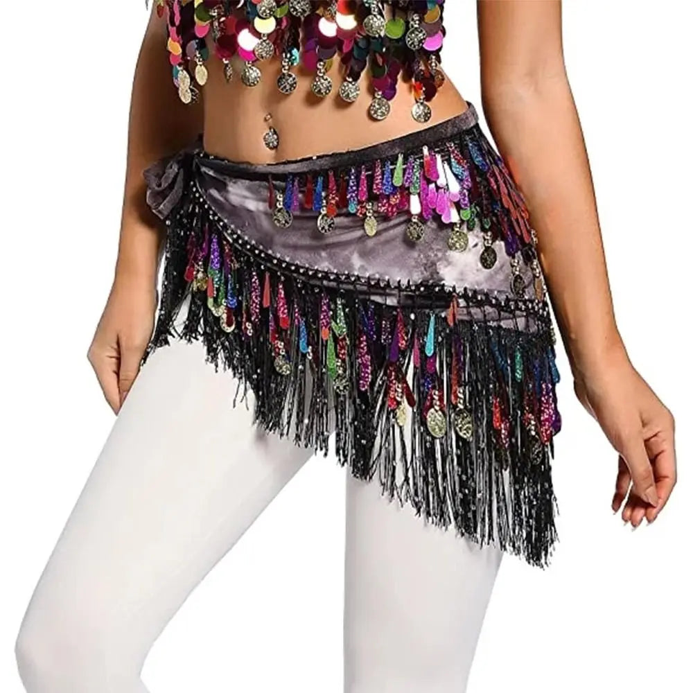 Belly Dance Coin and Fringe Hip Belt