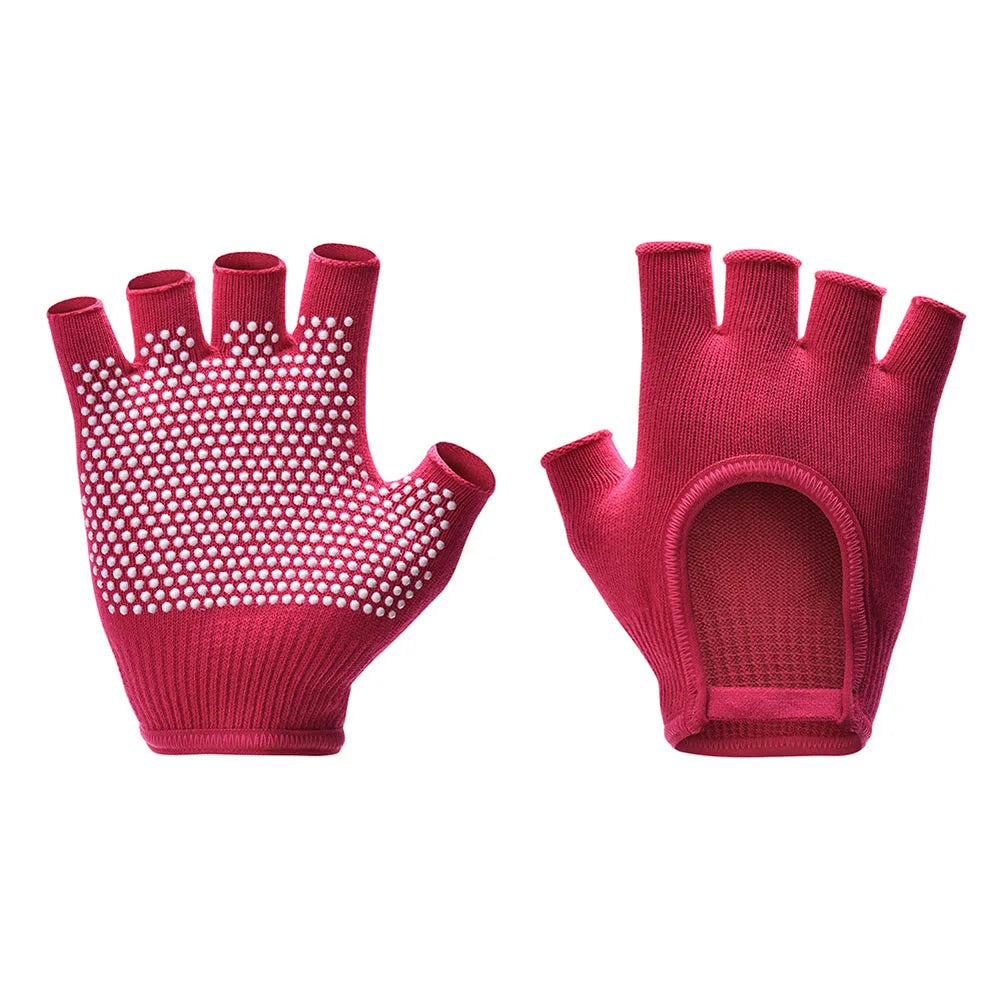 Half-Finger Non-Slip Yoga Knit Gloves