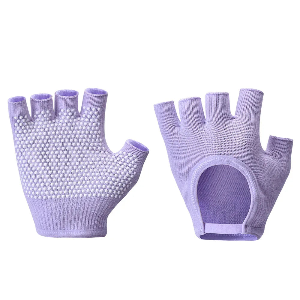 Half-Finger Non-Slip Yoga Knit Gloves