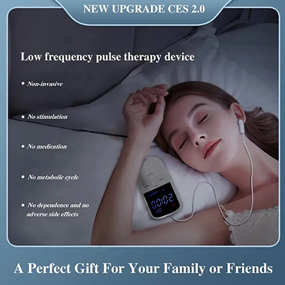 CES Pulse Ear - Clip Sleep Aid Device Calming Tool: 28 Levels, 3 Modes