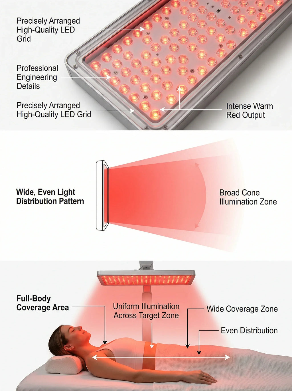 Breath & Flex™ Clinical Red & Infrared Deep Recovery Panels with Adjustable Stand