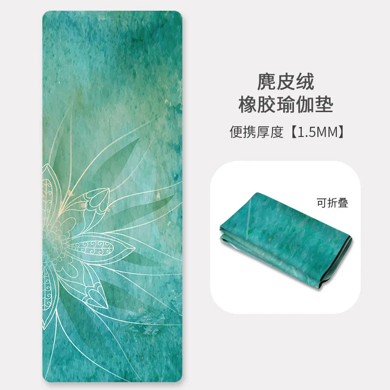 Packable  1.5mm Natural Rubber Suede Yoga & Workout Mat