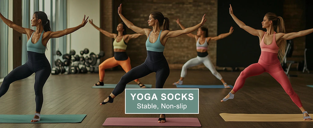 Yoga Socks for Women Non-Slip, Toeless Grippy Pilates Workout Socks, Breathable Dance Fitness Socks with Grip Bottom