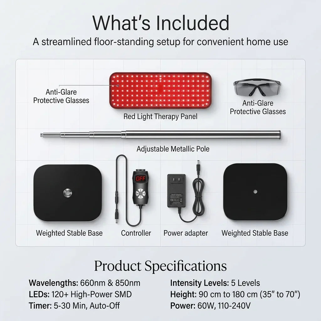 Breath & Flex™ Clinical Red & Infrared Deep Recovery Panels with Adjustable Stand