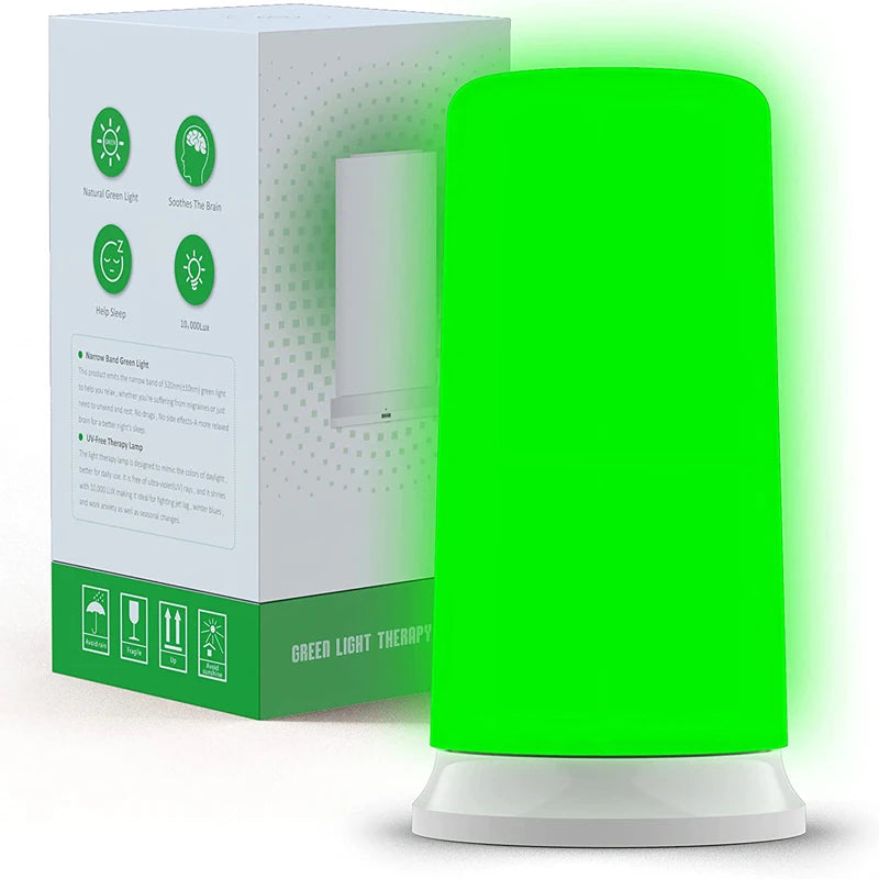 SAD Light Therapy Lamp 12000 Lux & 520nm Green Light Migraine Relief Therapy Lamp