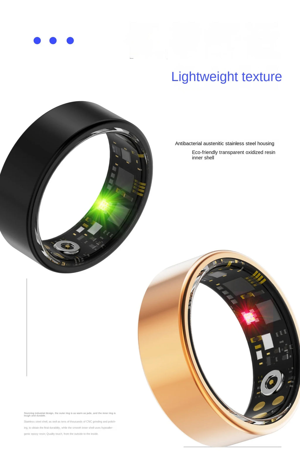 Sleek Smart Ring: Health & Sleep Tracker Ring